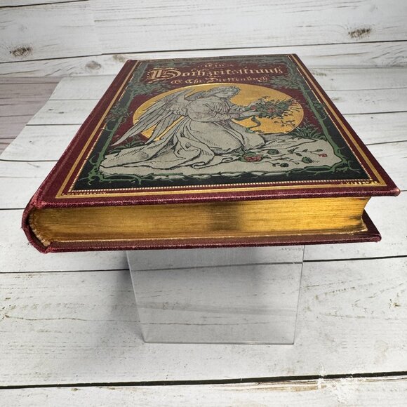 Ein Hochzeitsstrauß G. Chr. Dieffenbach 1891 Antique German Gift Book Gilt Angel - Picture 4 of 11